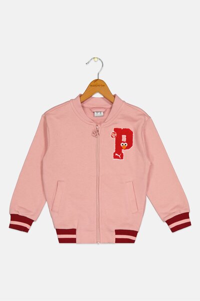 Puma Toddlers Girl Long Sleeve Bomber Jacket, Old Pink