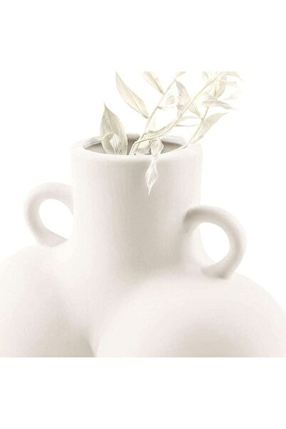 HALAMODO White Human Body Shape Flower Pot with Side Ring Handle One Size
