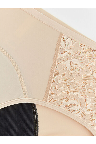 LC Waikiki Pink High Waist Lace Detailed Classic Menstrual Support Panties