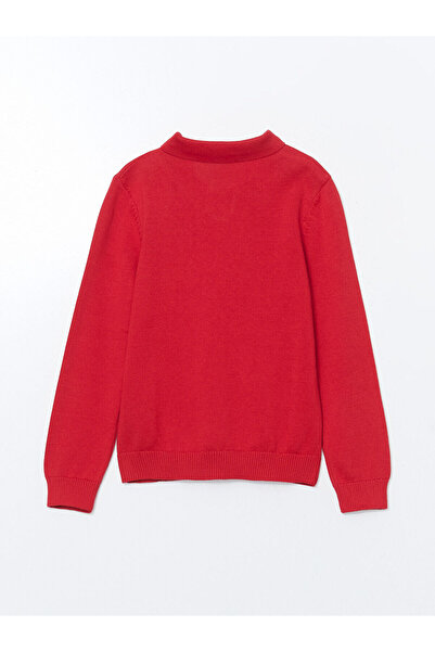 LC Waikiki LCW Kids Kırmızı Polo Yaka Erkek Çocuk Triko Kazak