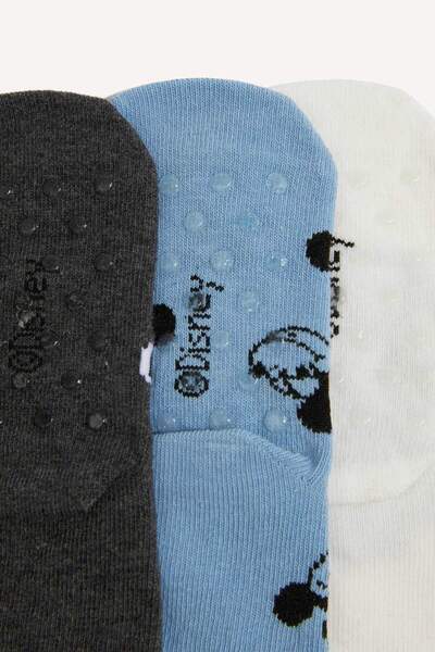 DeFacto Baby Boy Disney Mickey & Minnie Anti-Slip Sole 3-Piece Cotton Long Socks F6984A5Ns