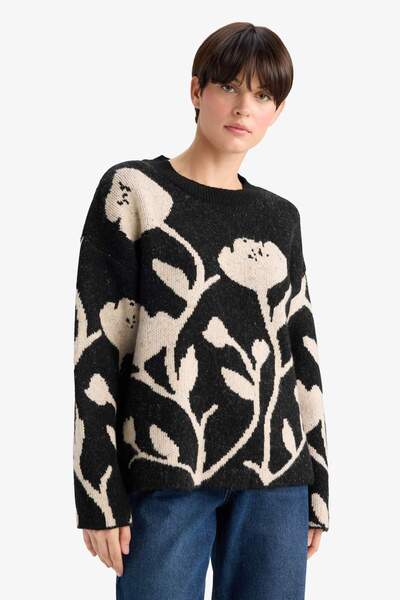 DeFacto Oversized Wide Fit Crew Neck Knitwear Sweater G3172Ax25Wn