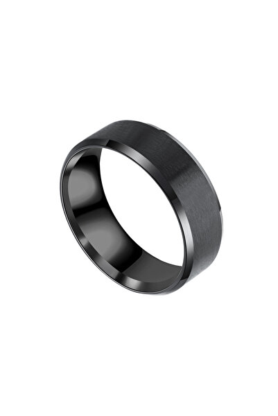 Choice خواتم رجالية من الفولاذ المقاوم للصدأ، مقاس 8 مم، لون أسود مطفي، متوفر...