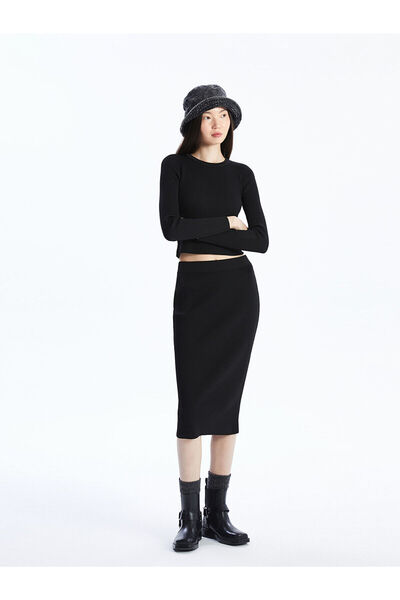 LC Waikiki Damen – schlichter Strickrock mit elastischem Bund