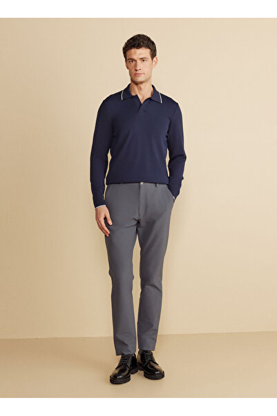 BROOKS BROTHERS Normal Bel Düz Paça Standart Antrasit Erkek Pantolon BBFW25MP...