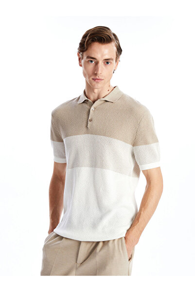 LC Waikiki Ανδρικό πλεκτό πουλόβερ με κοντό μανίκι Polo λαιμόκοψη