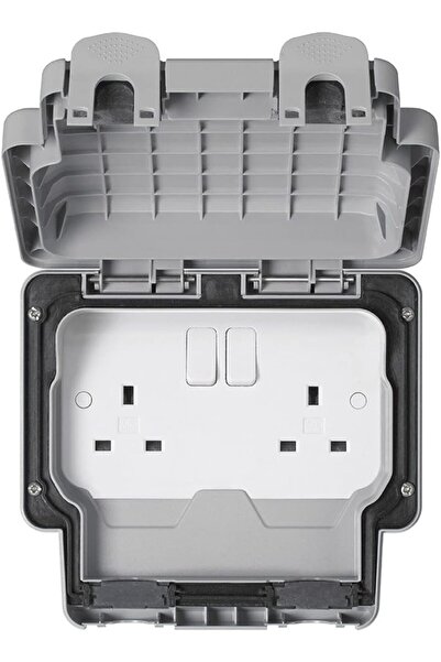 Masterseal Plus MK K56482RY 13 amp 2-Gang Switched Socket