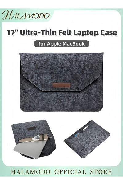HALAMODO جراب كمبيوتر محمول من اللباد، جراب رفيع للغاية واقٍ لأجهزة MacBook C...