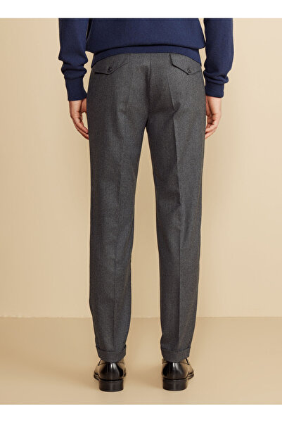 BROOKS BROTHERS Normal Bel Duble Paça Standart Antrasit Erkek Pantolon BBFW25MPT005