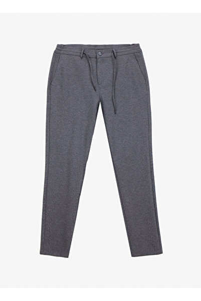 ALTINYILDIZ CLASSICS Bağlamalı Bel Dar Paça Jogger Gri Erkek Pantolon ACE0012...