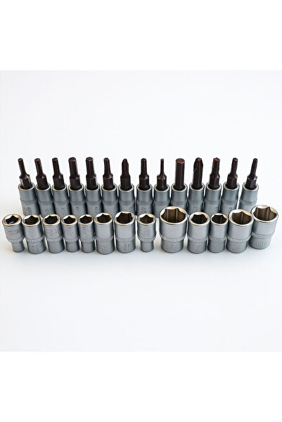 Badem10 Professional 1/4'' 6 Corner 27 Piece Socket Wrench Set Compact Durable Portable Tool Set