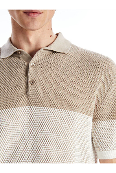 LC Waikiki Ανδρικό πλεκτό πουλόβερ με κοντό μανίκι Polo λαιμόκοψη