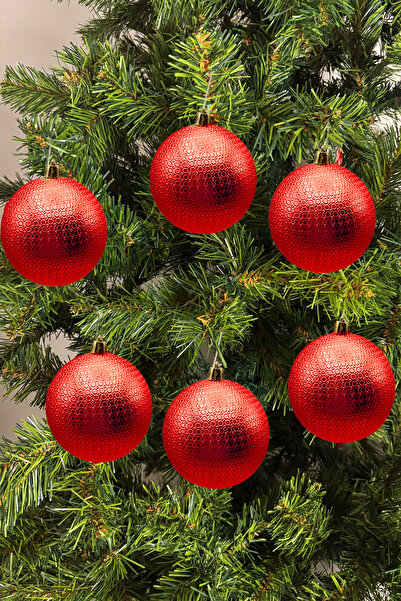 Waldern Christmas Pine Tree Ornament 8 cm Figured Shiny 6-Piece Cici Ball