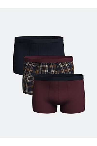 LC Waikiki Ανδρικό μπόξερ 3 τεμαχίων Navy Blue Standard Fit Cotton Flexible