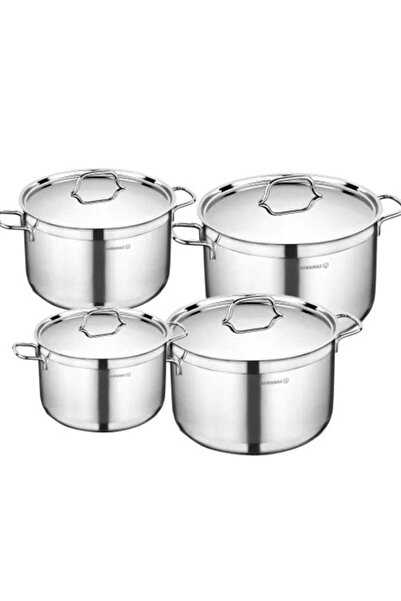 KORKMAZ Alpha Turkish Stainless Steel Cookware Set - 8 Pieces