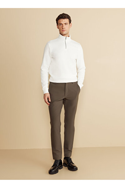 BROOKS BROTHERS Normal Bel Düz Paça Standart Haki Erkek Pantolon BBFW25MPT008