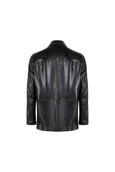 Desa Anoki Brown Men's Double-Sided Suede Leather Coat