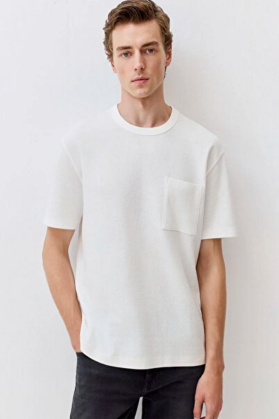 Mavi Men's Relaxed Fit Ecru T-Shirt with Pockets