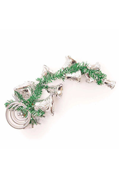 CADO Christmas Decor Tree, Wall Hanging Bells, Hanging Ornament, Silver Ribbon Large Ornament for Decorat