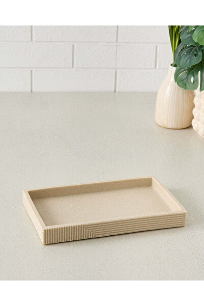 REDTAG صينية مستطيلة مضلعة باللون البيج