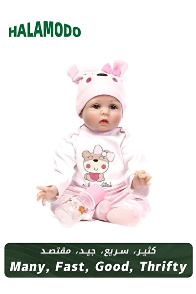 HALAMODO Reborn Baby Doll Toy 22 inch Soft Plastic Doll Toy, Children's Compa...