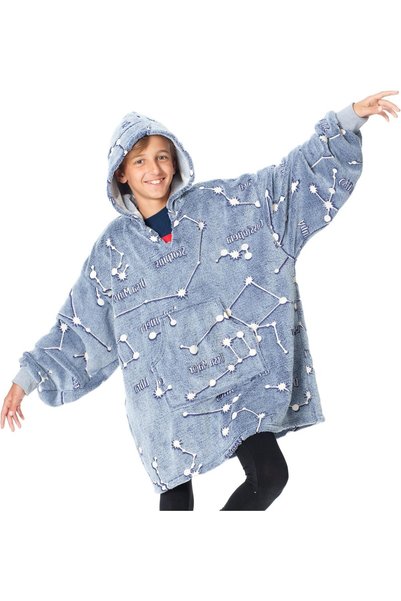 Kanguru Hoodie Blanket with Sleeves, Wearable Blanket, 90 x 95 cm