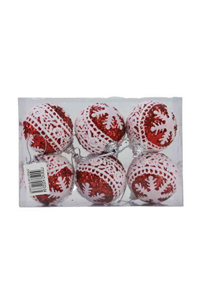 CADO Christmas Ball Ornaments, Christmas Decoration Balls for Xmas Tree Decoration, 5cm Shinning Red & Wh