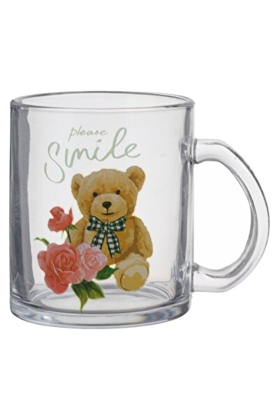 OEM Cană transparentă din sticlă cu design de ursuleț de pluș 330 ml