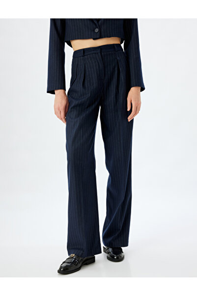 Koton 5wak40149pw 7s1 sötétkék csikorgó női szőtt nadrág