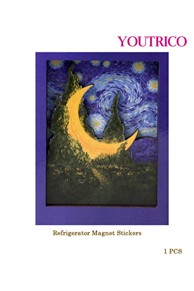 Youtrico قطعة واحدة من ملصقات مغناطيس الثلاجة الخشبية ذات الرسوم الكرتونية ال...