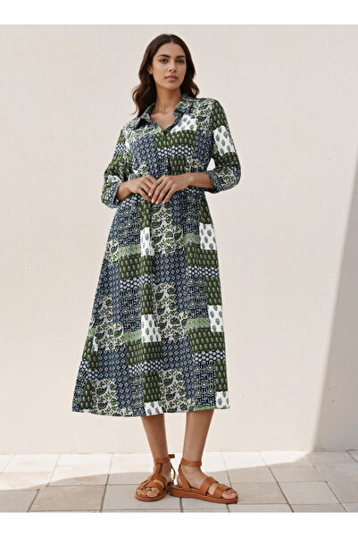 FAV فستان قميص متوسط الطول بطبعة زهور