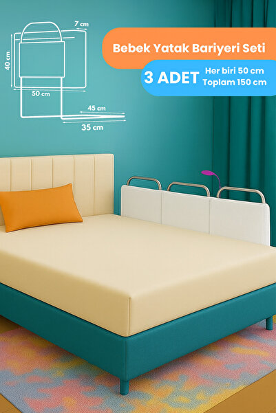BabySafe 150x50 Cm Yatak Bariyeri Lüx Yatak Ve Baza Korkuluğu Güvenlik Bariyeri