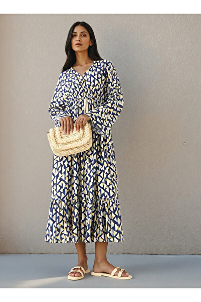 FAV فستان قفطان نسائي مطبوع من الفيسكوز