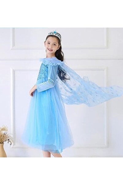 HALAMODO فستان زي أميرة ملكة الثلج ارتفاعه تقريبًا 150 سم