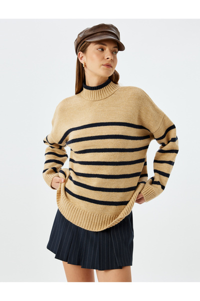 Koton Long Sleeve Mock Neck Oversized Sweater