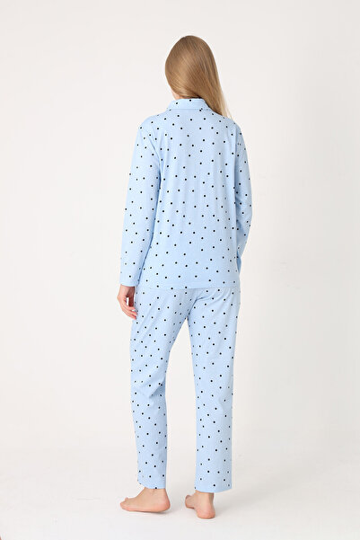 NBB Blue Polka Dot Front Buttoned Pajama Set