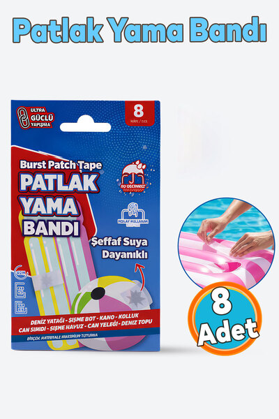 NZB Patlak Yama Bandı Deniz Yatağı Deniz Topu Şişme Havuz Tamir Bandı Suya Da...