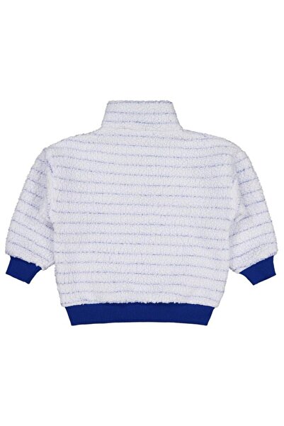 Civil Boys Striped Sweatshirt with Placket Collar for Ages 2-5 - Blue 5-6 Years