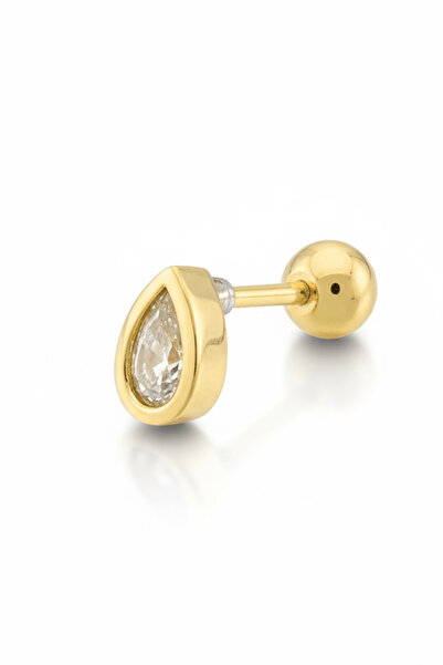 TAKIŞTIR Altın Renk Damla Figürlü Cerrahi Çelik Tragus/Kıkırdak Küpe/Piercing...