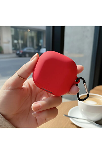 CaseOnn حافظة ساوندكور ليبرتي 4 برو مع حزام، سيليكون غير لامع باللون الأحمر