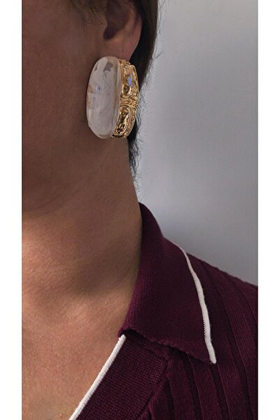 VOBEEYKU Tattoo Plate Two Color Rectangular Earrings