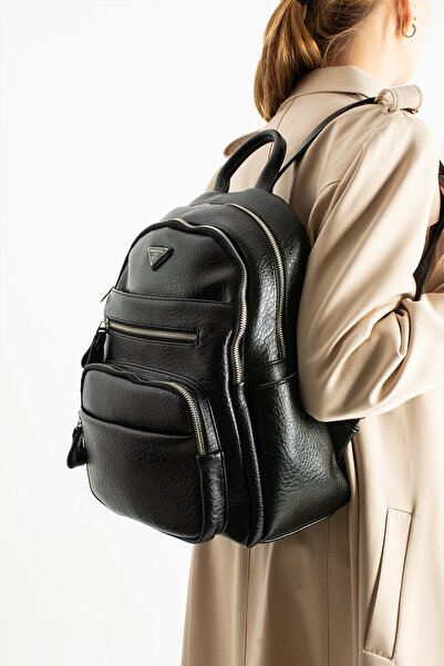 MEGA ÇANTA Soft Leather Women's Backpack Multi-Pocket