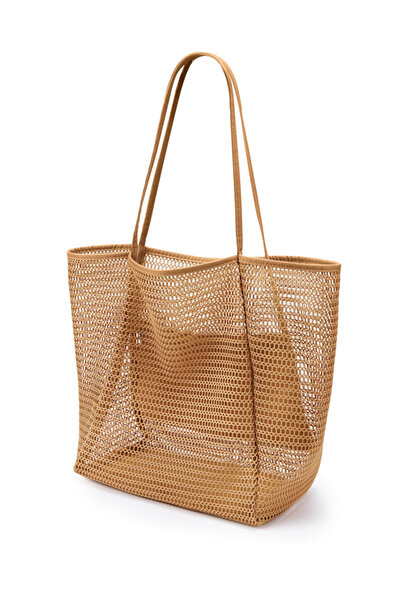 Lucky Tree BeachNylon Mesh Tote Bag, Casual Tote Bag Women Foldable MAX 23L Shoulder Bag For Beach