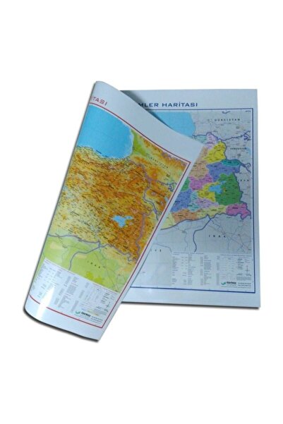 Gürbüz SİYASİ-FİZİKİ 35*50 BOYUT TÜRKİYE HARİTASI