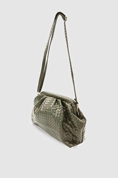 Wuclo Arvia Knitted Pattern Soft Form Adjustable Crossbody Strap Handbag Khaki