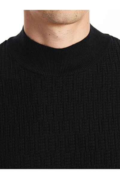 LC Waikiki Black Turtleneck Long Sleeve Men's Knitwear Sweater