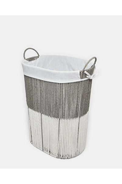 REDTAG Grey Oval Laundry Hamper (M)