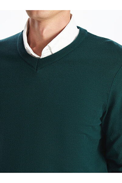 LC Waikiki LCWAIKIKI Pulover clasic pentru bărbați, cu decolteu în V, cu mâneci lungi