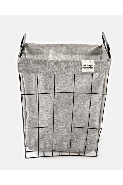 REDTAG Grey Square Metal Laundry Hamper
