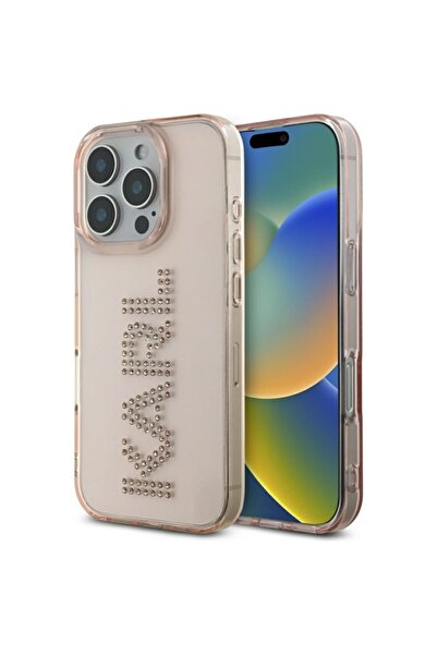 Karl Lagerfeld Carcasă pentru iPhone 16 Pro IML cu pietre - Roz